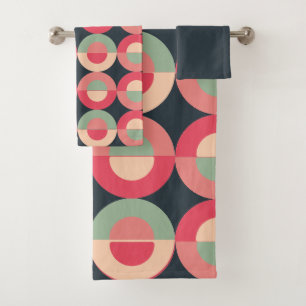 Mid-Century Modern Summer Sunset Bath Towel Set