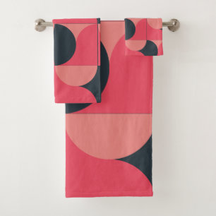Mid-Century Modern Summer Sunset Bath Towel Set