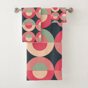 Mid-Century Modern Summer Sunset Bath Towel Set