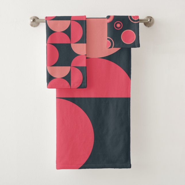 Mid-Century Modern Summer Sunset    Bath Towel Set (Insitu)