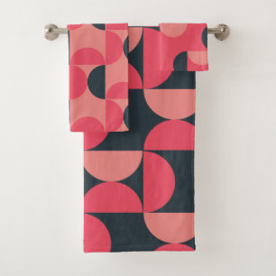 Mid-Century Modern Summer Sunset Bath Towel Set