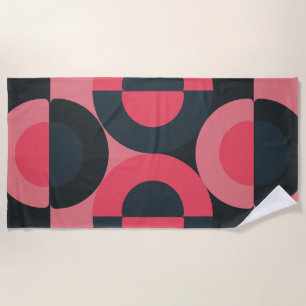 Mid-Century Modern Summer Sunset Beach Towel