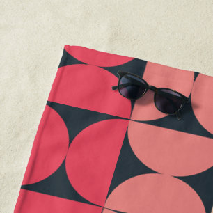 Mid-Century Modern Summer Sunset   Beach Towel