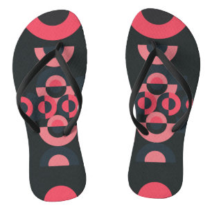 Mid-Century Modern Summer Sunset Flip Flops