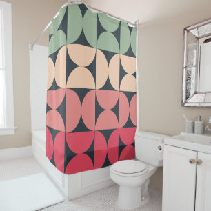 Mid-Century Modern Summer Sunset Shower Curtain