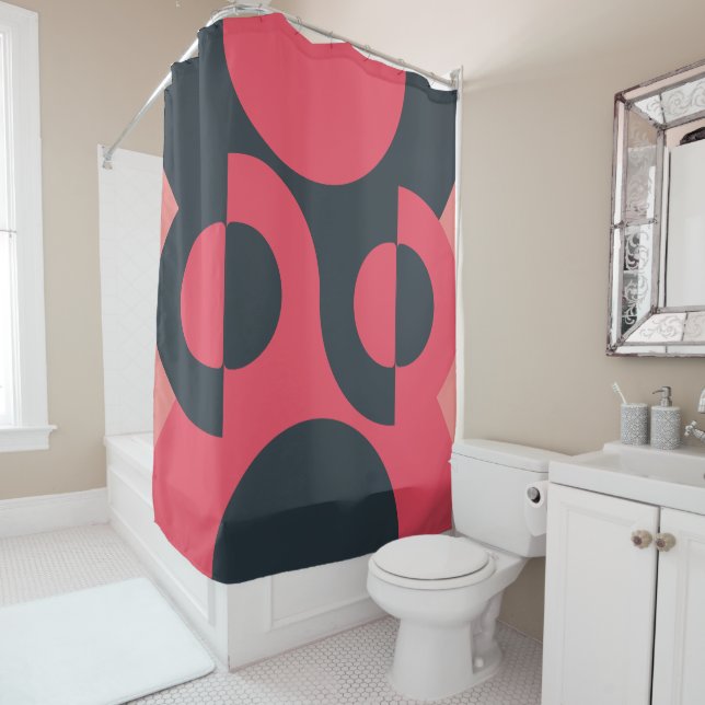 Mid-Century Modern Summer Sunset     Shower Curtain (In Situ)