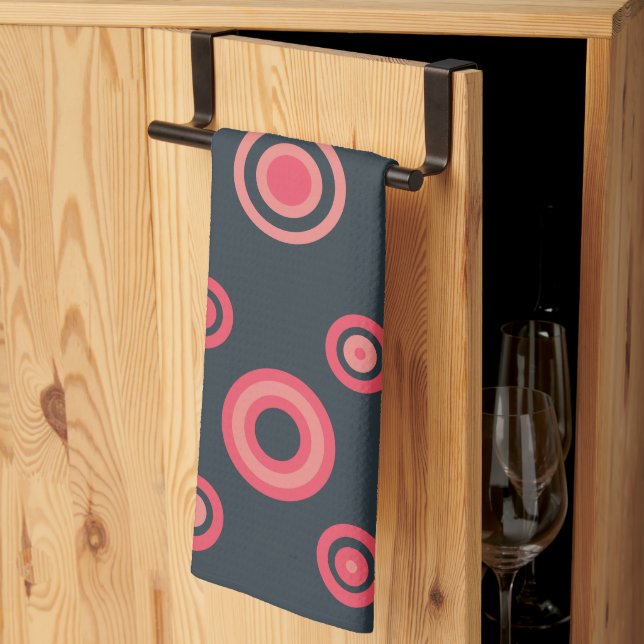Mid-Century Modern Summer Sunset   Tea Towel (Thirds Fold)