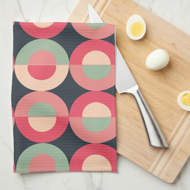 Mid-Century Modern Summer Sunset      Tea Towel (Quarter Fold)