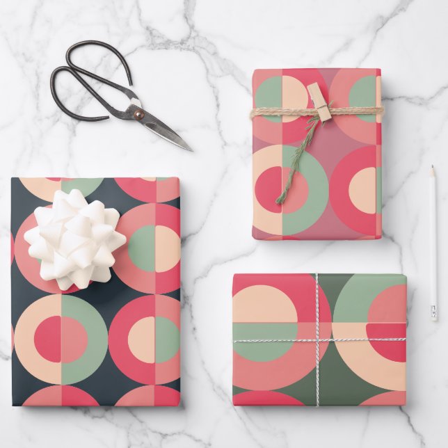 Mid-Century Modern Summer Sunset      Wrapping Paper Sheet (Front)