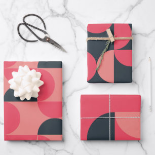 Mid-Century Modern Summer Sunset Wrapping Paper Sheet