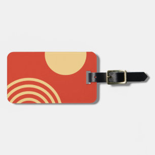 Mid Century Modern Sun and Rainbow Line Luggage Tag