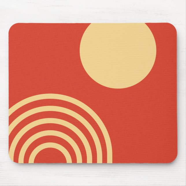 Mid Century Modern Sun and Rainbow Line Mouse Mat (Front)