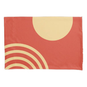 Mid Century Modern Sun and Rainbow Line Pillowcase