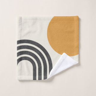 Mid century modern Sun & Rainbow Wash Cloth