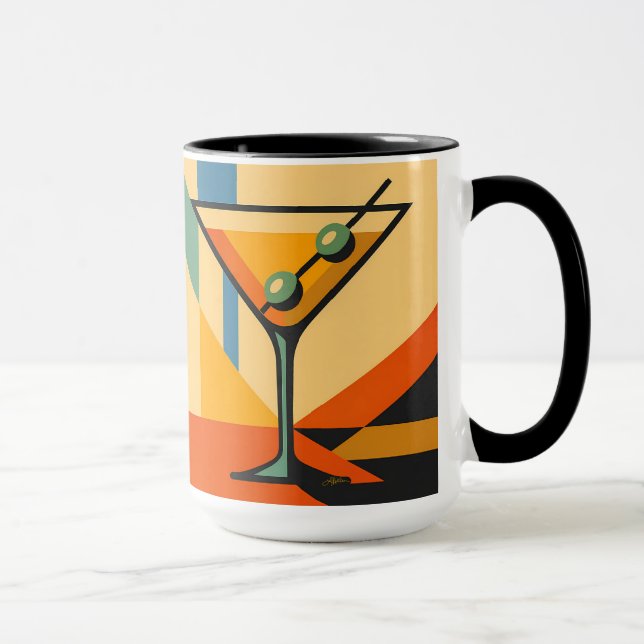 Mid Century Modern Sunrise Bauhaus Martini Mug (Right)