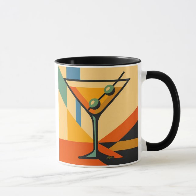 Mid Century Modern Sunrise Bauhaus Martini Mug (Right)