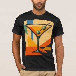 Mid Century Modern Sunrise Bauhaus Martini T-Shirt