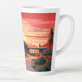 Mid-Century Modern Sunset Latte Mug