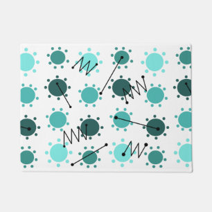 Mid Century Modern Sunshine Turquoise Doormat