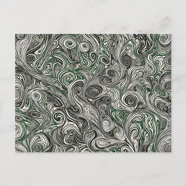 Mid Century Modern Swirls Postcard (Front)
