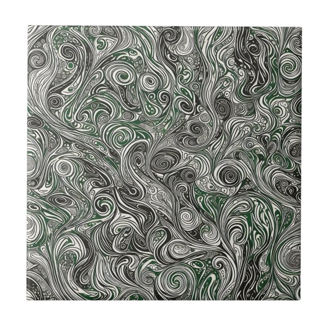 Mid Century Modern Swirls Tile (Front)