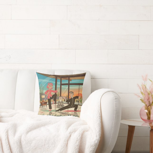 Mid-Century Modern Tai Chi Pillow (Couch)