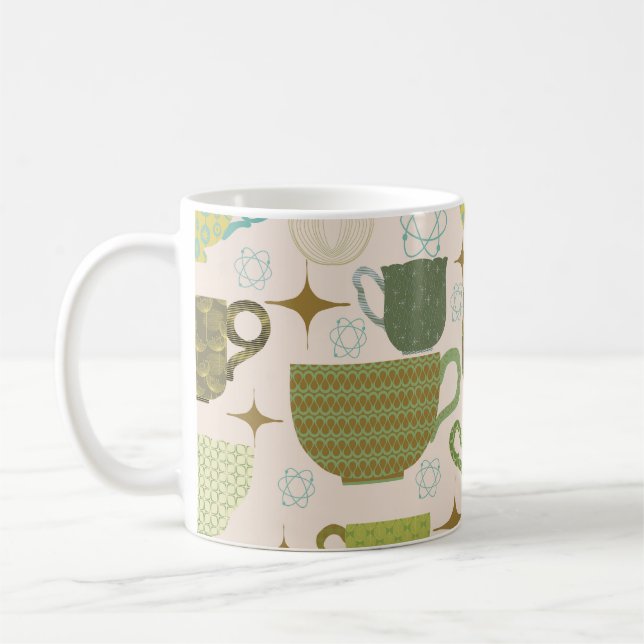 Mid Century Modern Teacup Coffee Mug (Left)