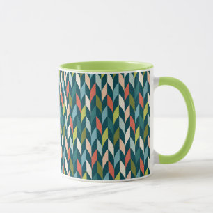 Mid-Century Modern Teal & Coral Pattern Mug