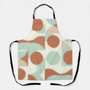 Mid Century Modern Terracotta Abstract Shapes Apron