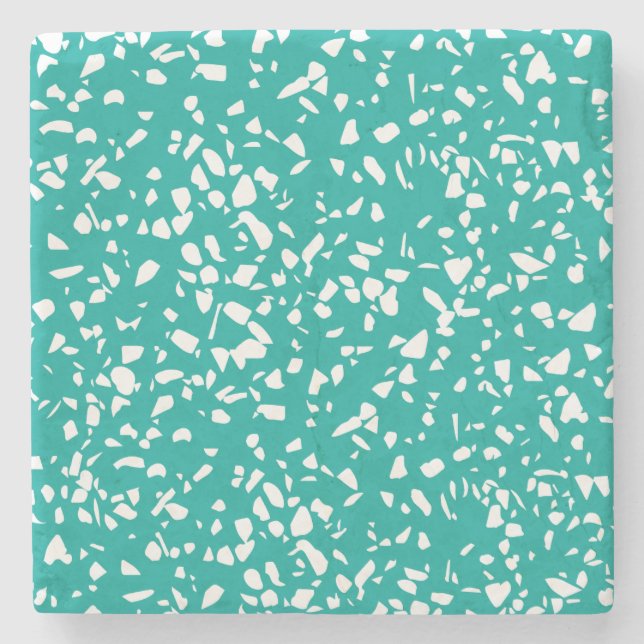 Mid Century Modern Terrazzo Coasters Aqua (Front)