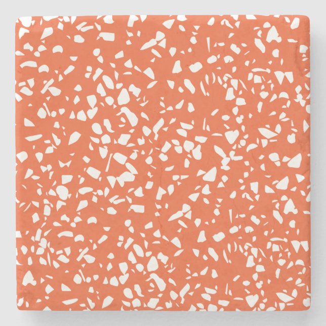 Mid Century Modern Terrazzo Coasters Orange (Front)