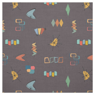 Mid Century Modern Textured Dark Brown Fabric