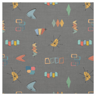 Mid Century Modern Textured Dark Grey Fabric