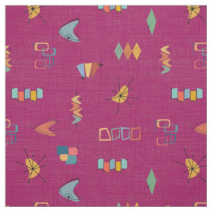 Mid Century Modern Textured Dark Pink Fabric