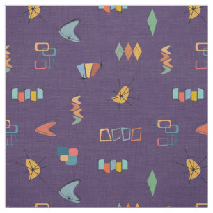 Mid Century Modern Textured Dark Purple Fabric