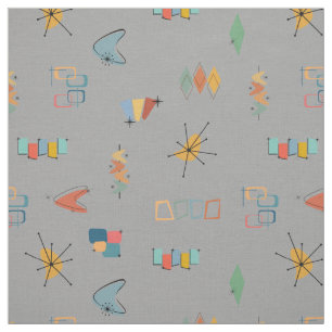 Mid Century Modern Textured Grey Fabric