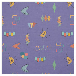 Mid Century Modern Textured Medium Purple Fabric