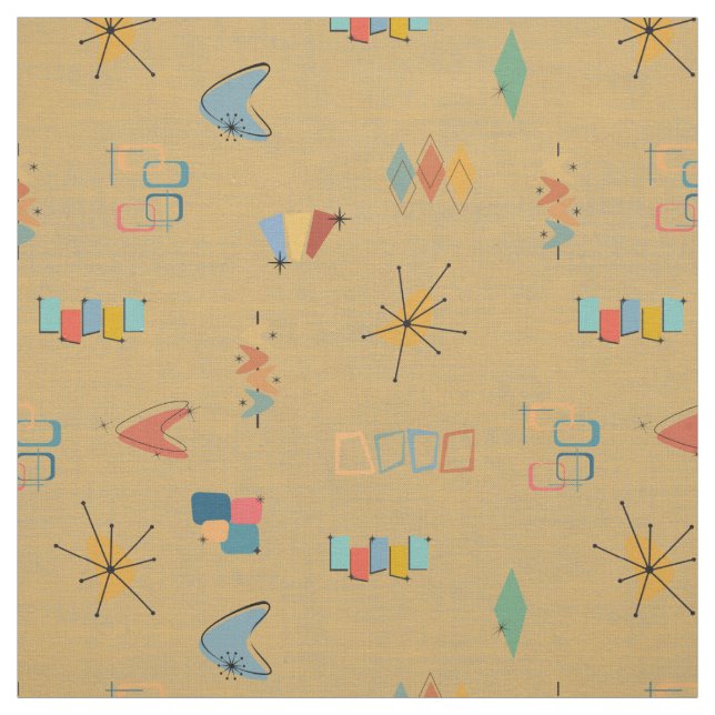 Mid Century Modern Textured Mustard Fabric (Swatch)