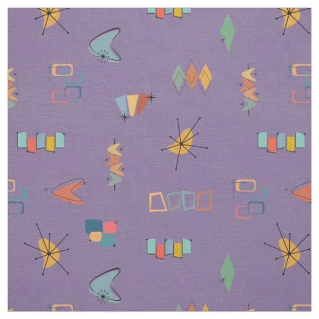 Mid Century Modern Textured Purple Fabric (Swatch)