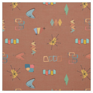 Mid Century Modern Textured Saddle Brown Fabric