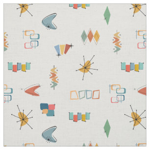 Mid Century Modern Textured White Fabric