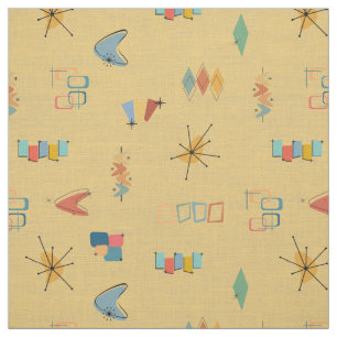 Mid Century Modern Textured Yellow Fabric