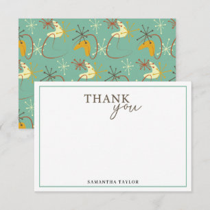 Mid-Century Modern Thank You Card – Retro Atomic 