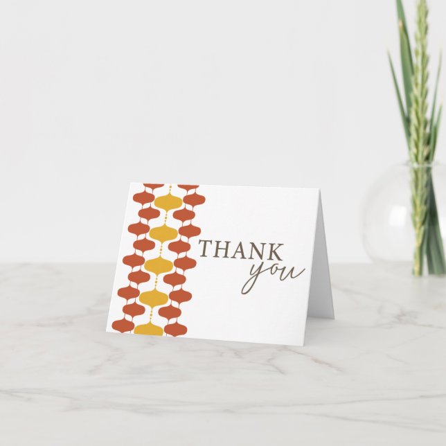 Mid Century Modern Thank You Card – Retro Orange  (Front)