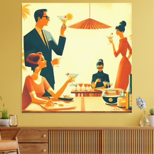 Mid Century Modern The Cocktail Critics Canvas Print