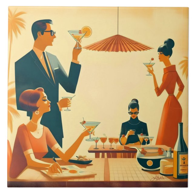 Mid Century Modern The Cocktail Critics Tile (Front)