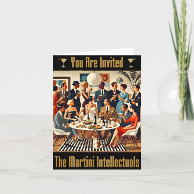 Mid Century Modern The Martini Intellectuals  Card (Front)