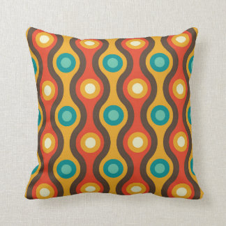 Mid-Century Modern Throw Pillow, Circle Patterns Cushion