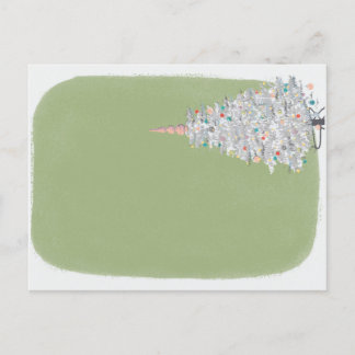 Mid century Modern Tinsel Christmas Tree  Postcard
