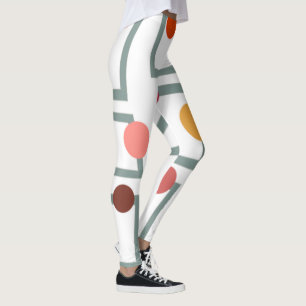 Mid-century Modern Trapezoids and Circles Leggings